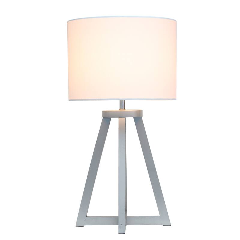Tripod Table Lamp with Drum Shade - 19" - Gray and White