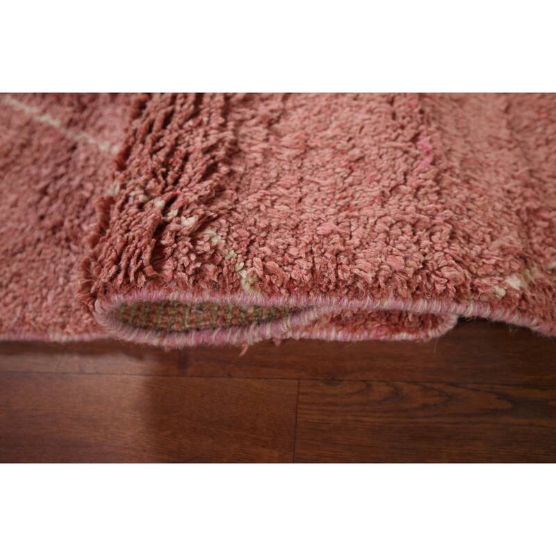 Moroccan Accent Rug Hand-Knotted Geometric Wool Carpet - 3'0" x 5'2"