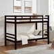preview thumbnail 22 of 41, Twin over Twin Wooden Bunk Bed,High Guardrail,Ladder,Kids Teens,Dorm Brown