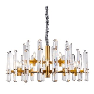 15 Light Gold Metal Chandelier With Crystal Plaques - Bed Bath & Beyond ...