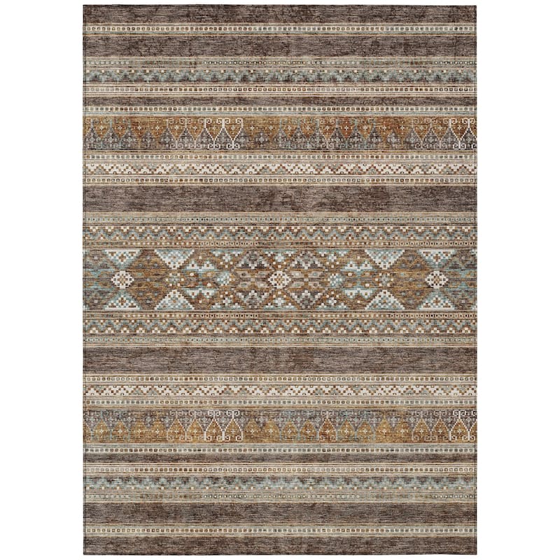 Machine Washable Indoor/ Outdoor Chantille Tribal Boho Rug