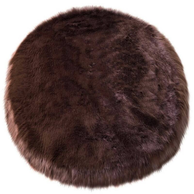 Ovella Home Premium Faux Sheepskin Shag Round Area Rug