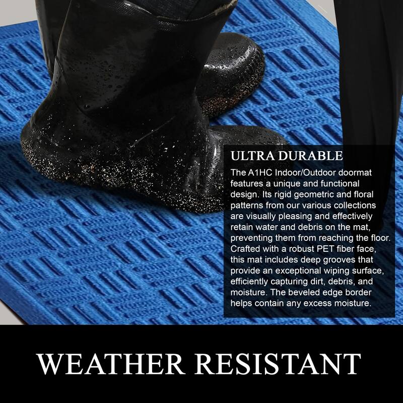 A1HC New All Weather Superior Dirt and Moisture Absorbing Polypropylene Door Mat with Non-Slip Backing for Inside Outside Use
