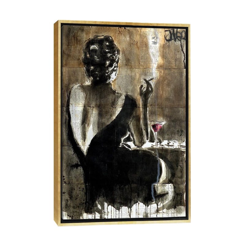 iCanvas "Cocktail" by Loui Jover Framed Canvas Print - Gold - 26x18