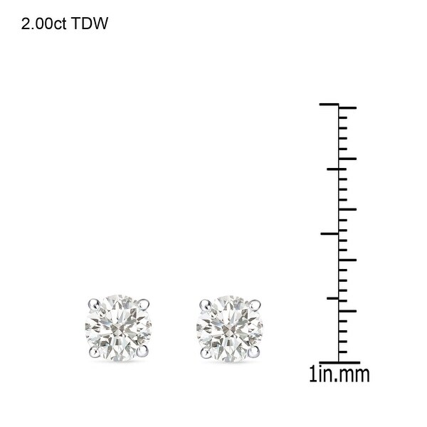 Auriya 14k Gold 1ct to 3ctw Round Clarity-enhanced Diamond Stud Earrings