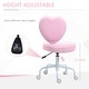 preview thumbnail 3 of 7, HOMCOM Heart Love Shaped Back Design Office Chair with Adjustable Height and 360 Swivel Castor Wheels, Pink