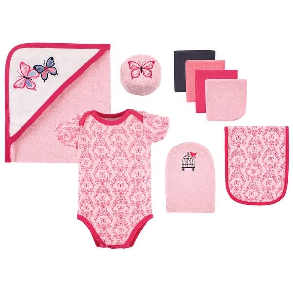 slide 1 of 1, Hudson Baby Infant Girl Bathtime Giftset, Butterfly, One Size - Butterfly - One Size One Size - Butterfly