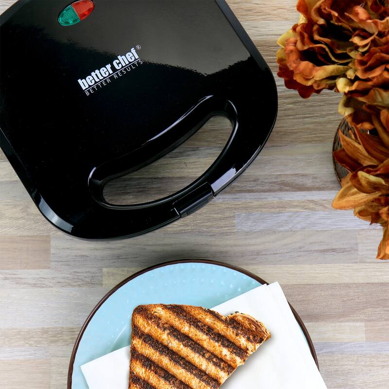 Better Cher Panini Contact Grill- Black With Stainless Steel