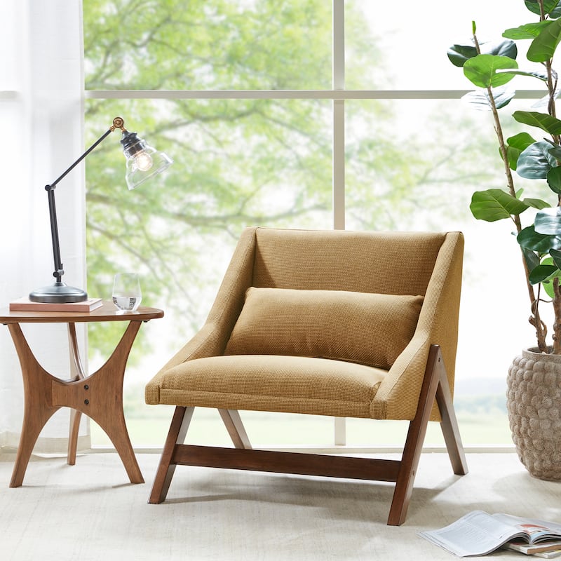 INK+IVY Turi Mustard Yellow/ Pecan Lounge Chair - Mustard Yellow/Pecan