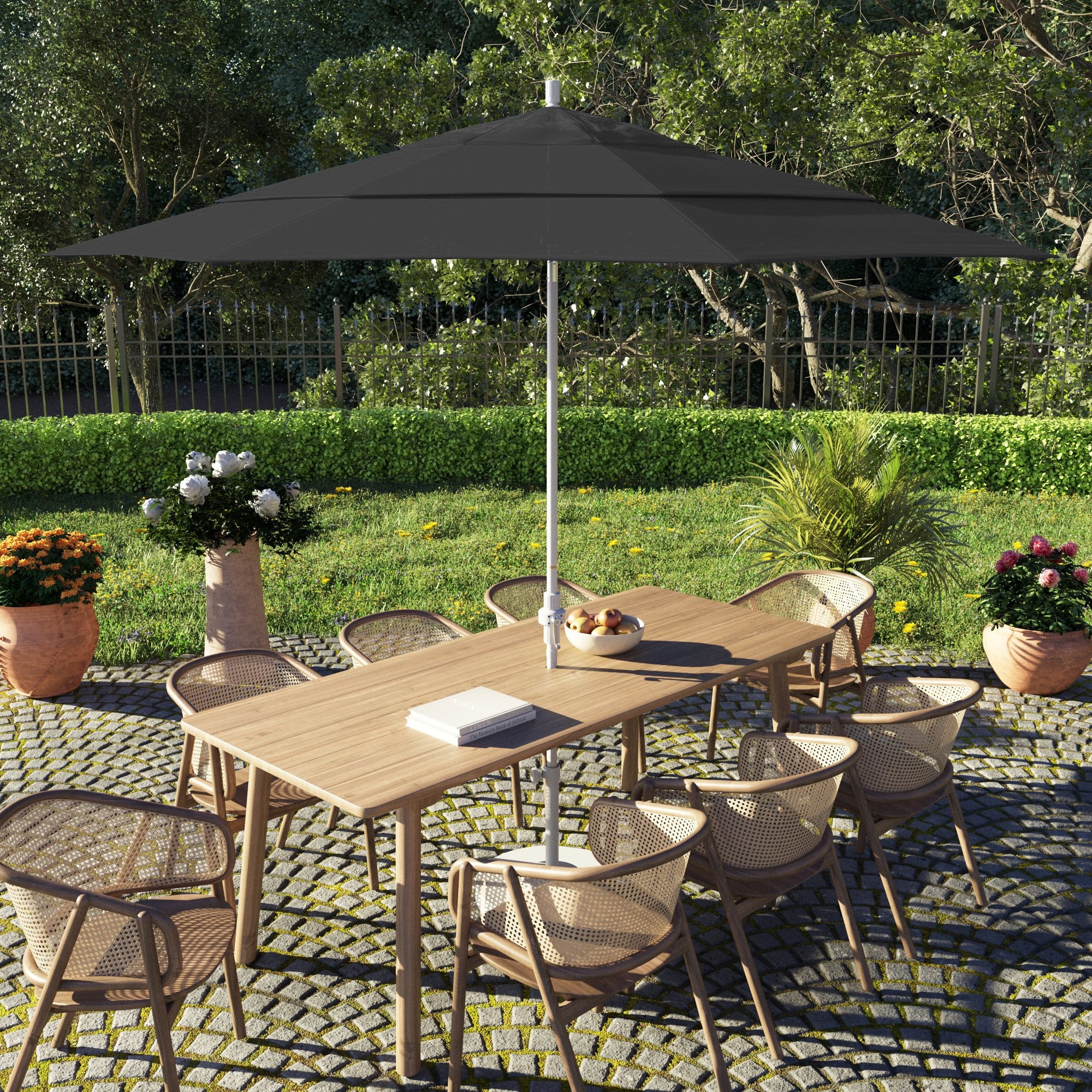 california umbrella 11'rd. wooden patio umbrella Treasure Garden  11 ft Octagonal Outdoor (High-Performance Auto-Tilt) As an added benefit California Umbrella 11' Round Crank