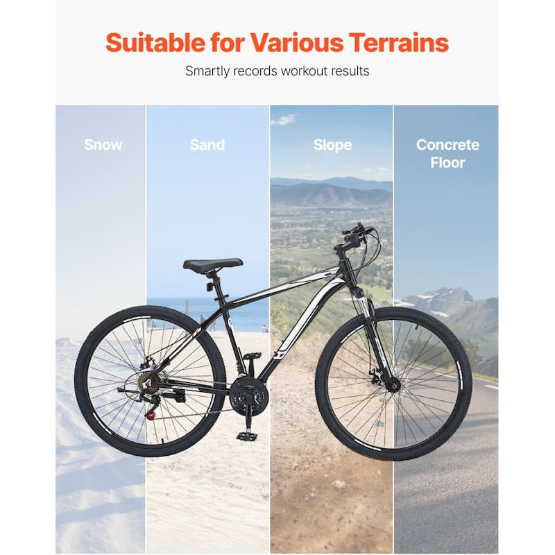 Black Aluminum 29" Mountain Bike with 21-Speed Front Suspension - 72.8" L x 24.8" W x 42.1" H