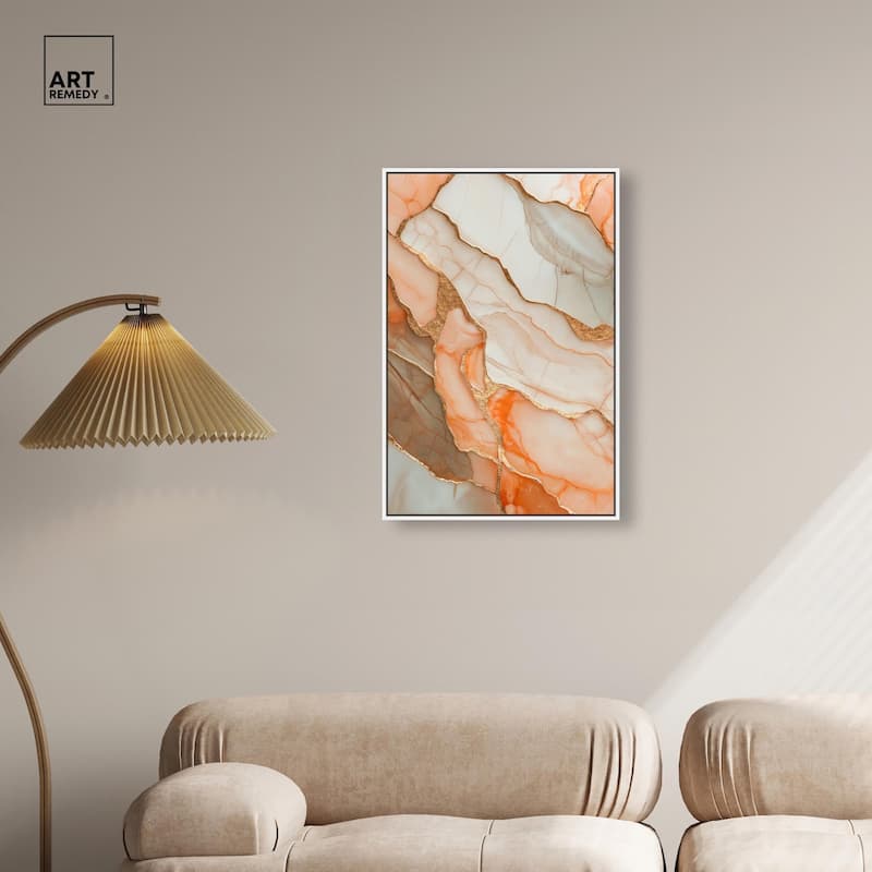 Peach Agate Flow Canvas by Art Remedy