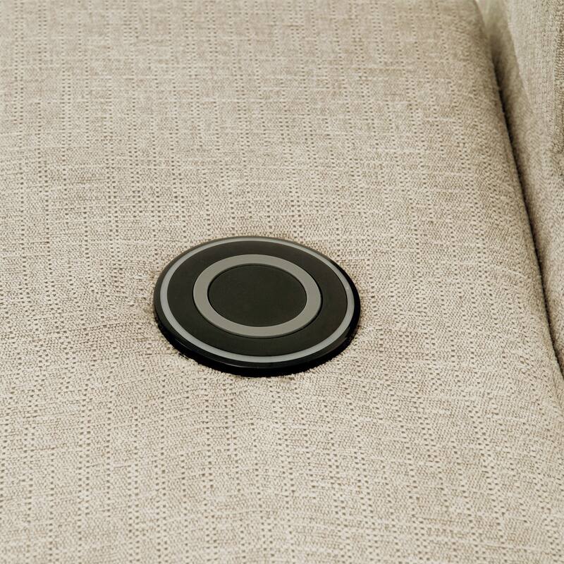 96" Linen L-Shaped Sectional Sofa Bed with Adjustable Headrest, Wireless Charging and Hidden Storage