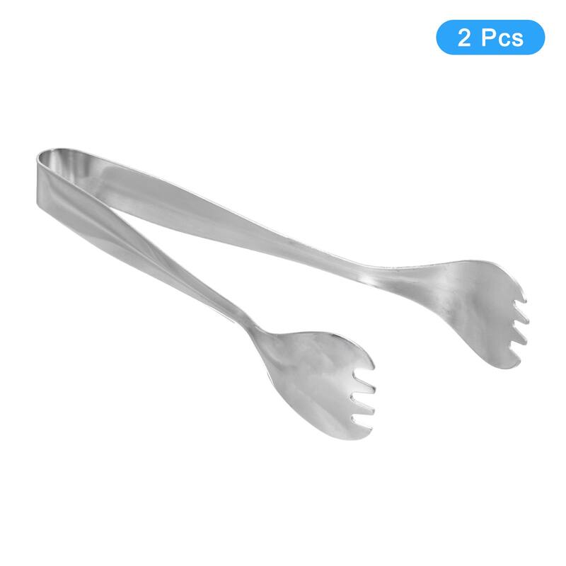Serving Tongs, 2pcs 6.5 Inch Stainless Steel Ice Tongs, Mini Sugar Tongs - Silver