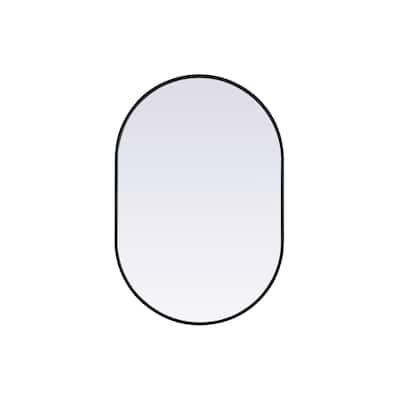 Indigo Home Metal Frame Oval Mirror 27x40 Inch