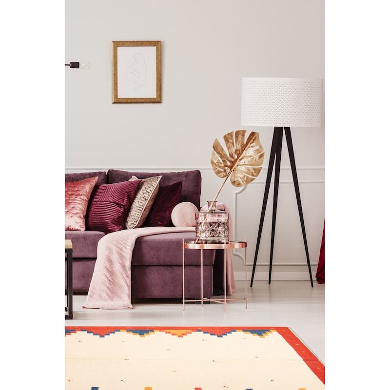 ECARPETGALLERY Flat-Weave Kashkuli Cream Wool Tapestry Kilim - 5'9 x 7'5