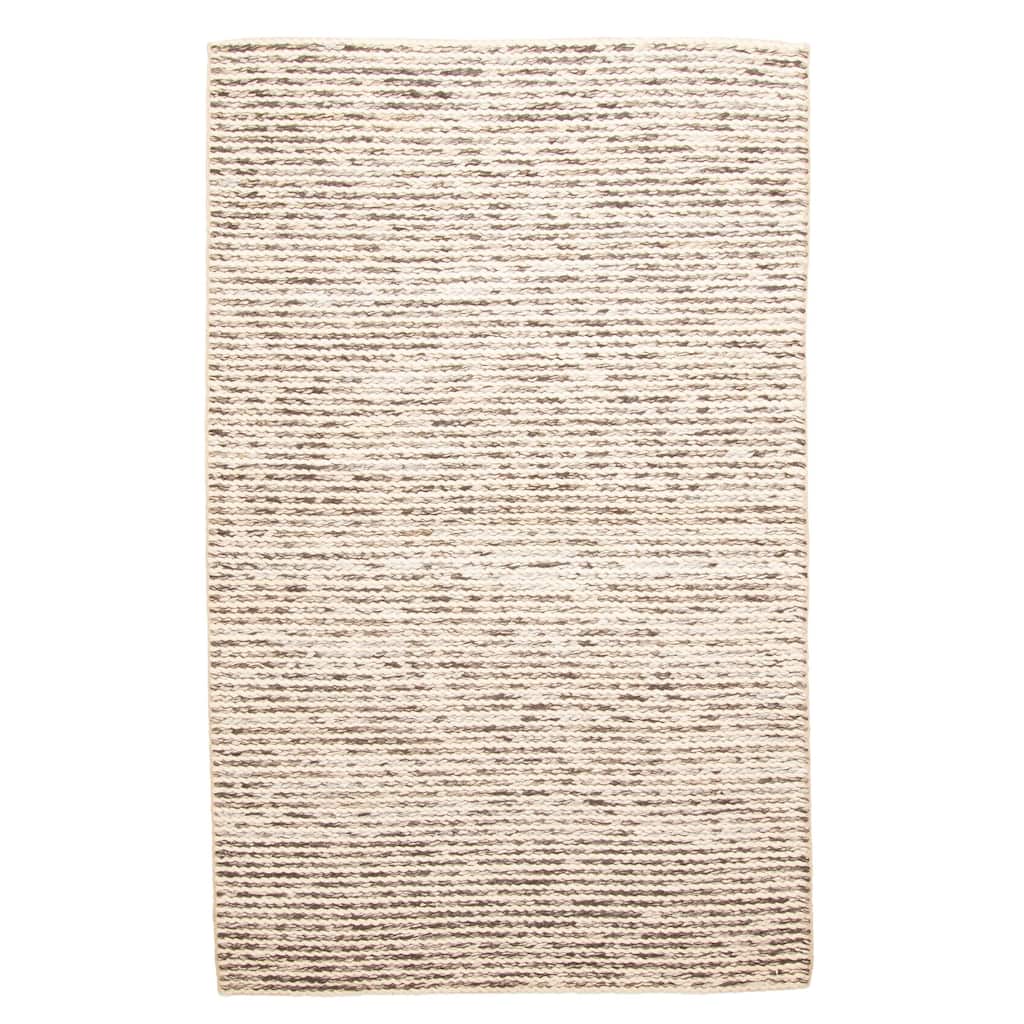 ECARPETGALLERY Braid weave Sienna Cream Wool Rug - 4'10 x 7'9