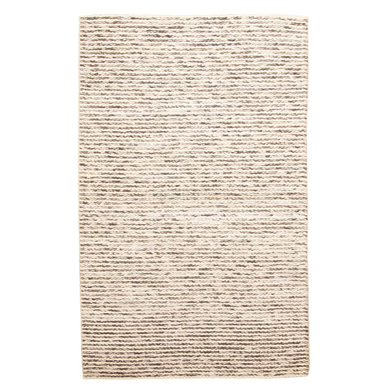 ECARPETGALLERY Braid weave Sienna Cream Wool Rug - 4'10 x 7'9
