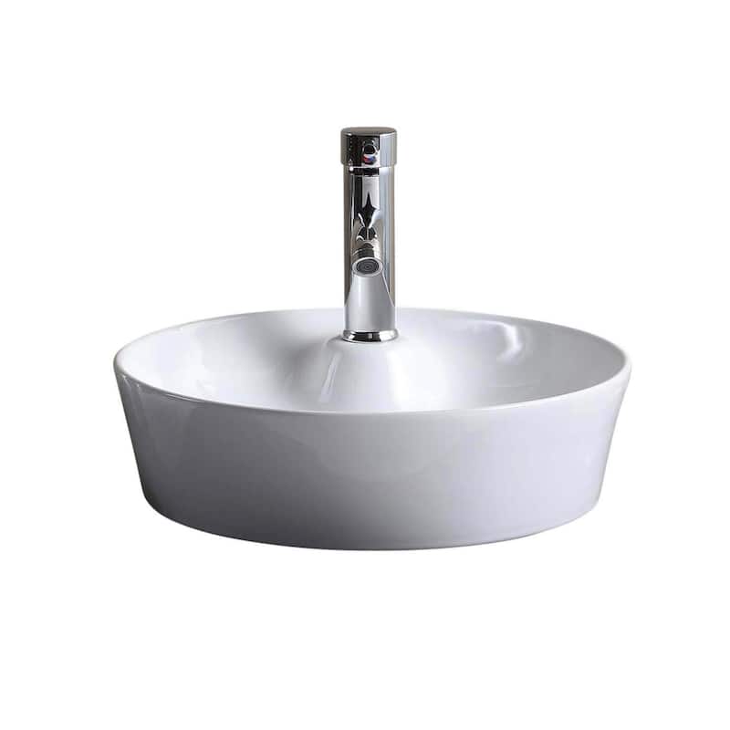 Fine Fixtures White Vitreous China Round Modern Vessel Bathroom Sink