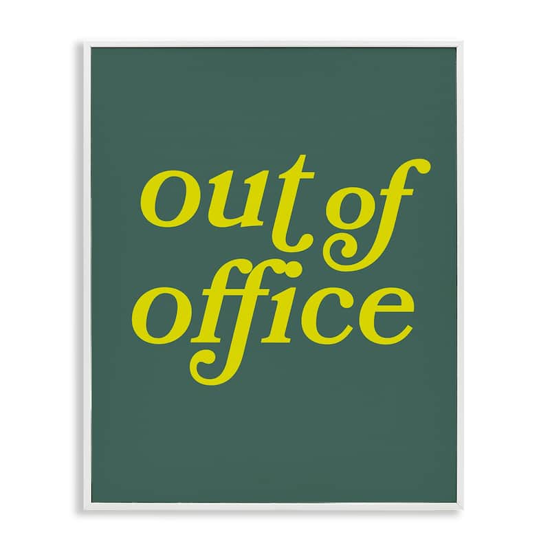 Stupell Minimal Out Of Office Framed Giclee Art Design By Victoria Barnes - 16 x 20 - White