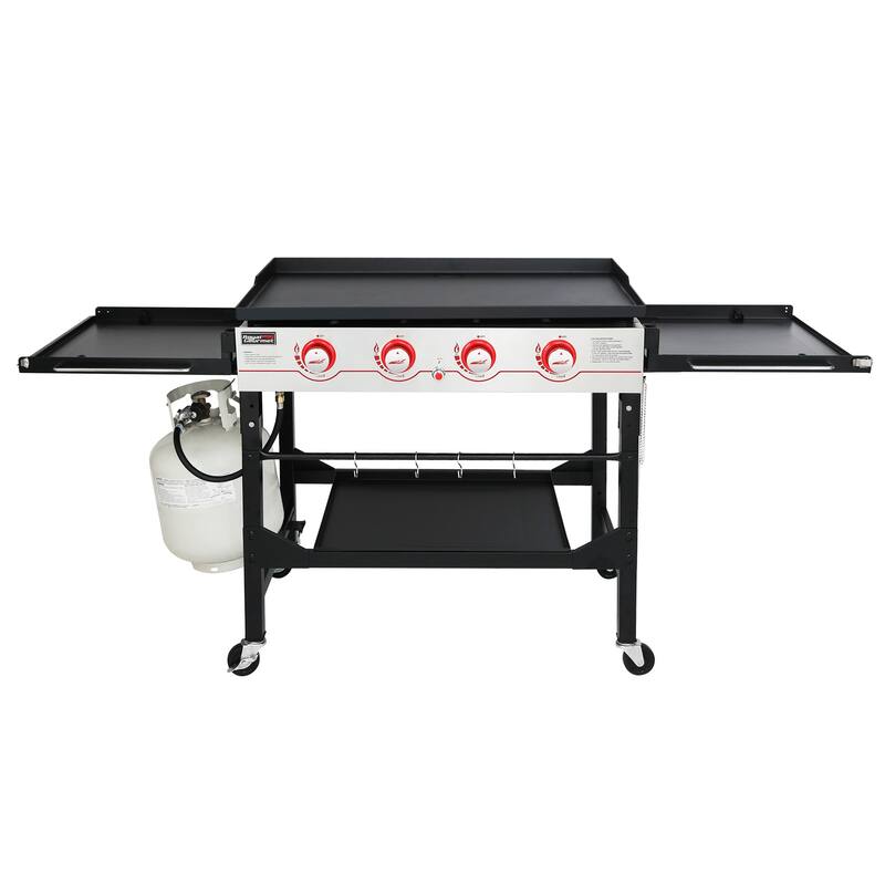Royal Gourmet 4-Burner Propane BBQ Grill Griddle with Top Cover Lid