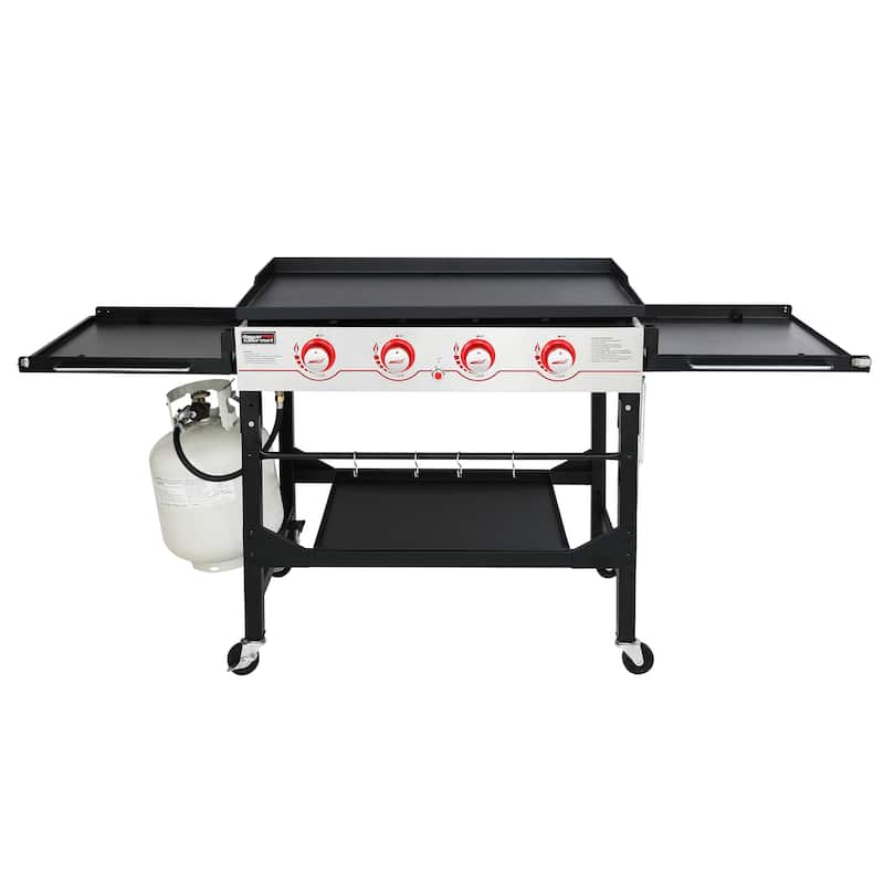 Royal Gourmet 4-Burner Propane BBQ Grill Griddle with Top Cover Lid