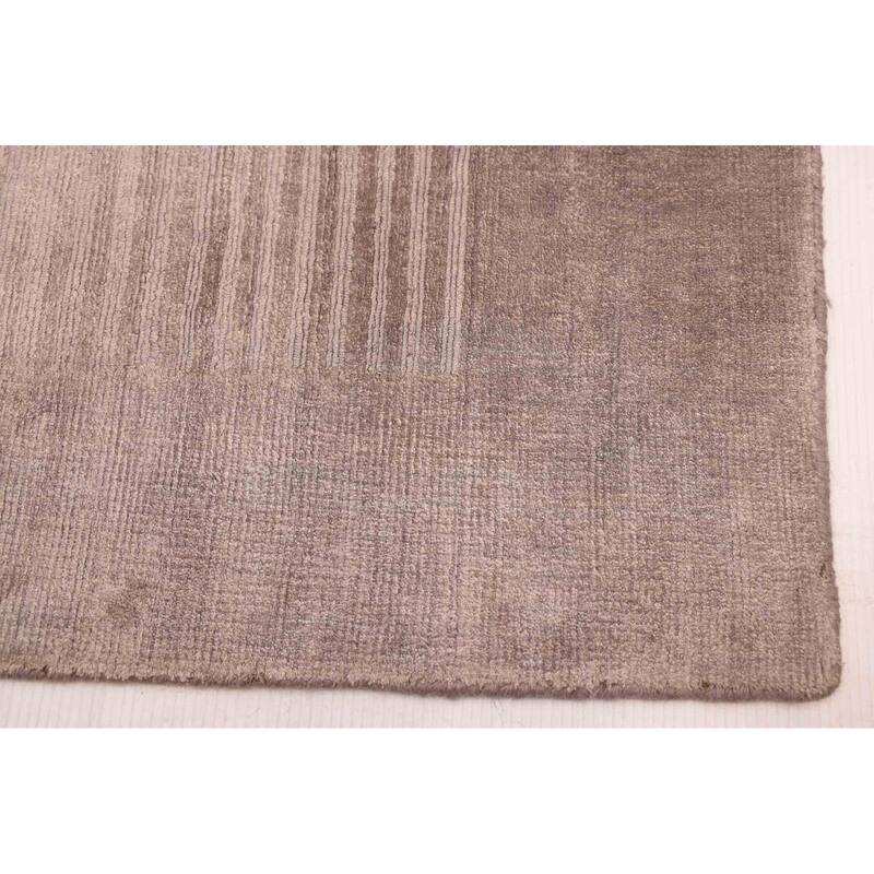 ECARPETGALLERY Hand Loomed Shimmer Grey Viscose Rug - 6'7 x 9'8