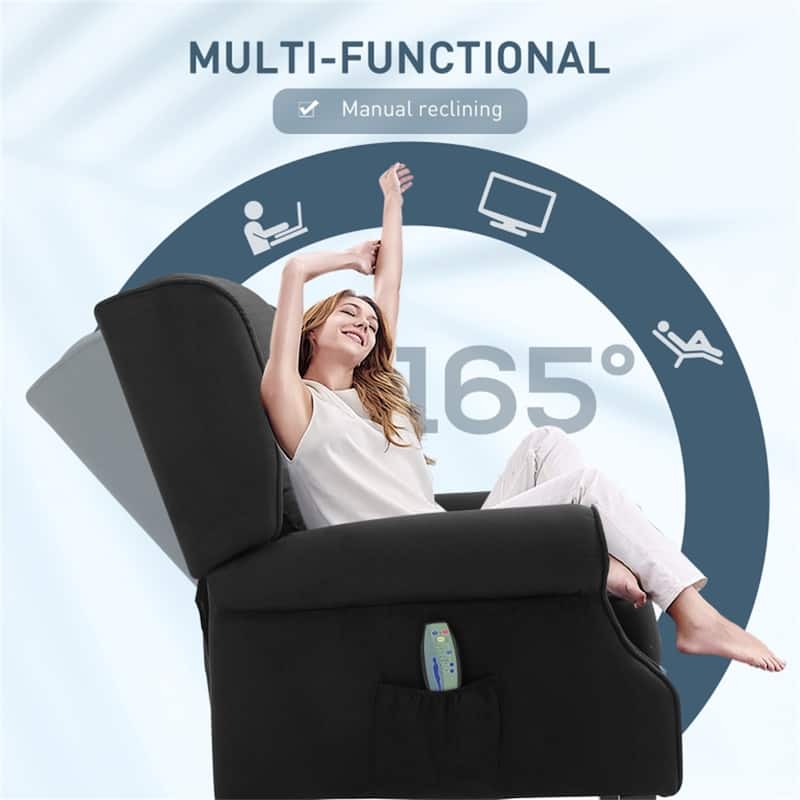 Electric Massage Recliner Chair with Lumbar Heat, Vibrating Back & Footrest