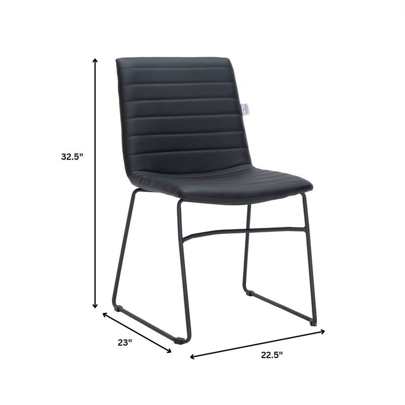 Zylar Modern Leather Guest Chair with Lumbar Support, Stainless Steel Base, High-Density Foam, Floor Protectors, 300 lb Capacity