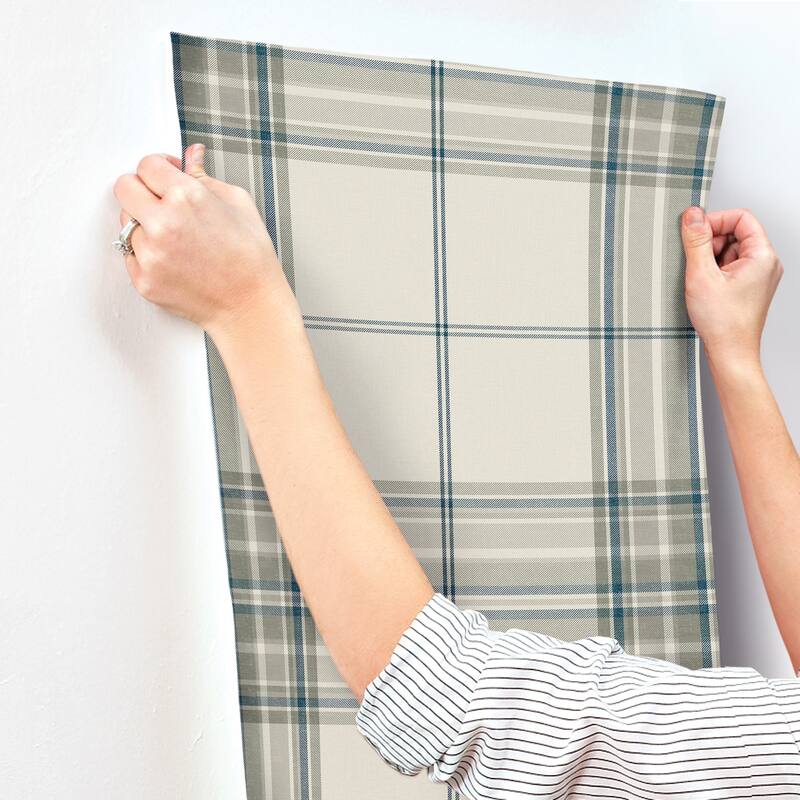 A-Street Prints Westley Moss Plaid Wallpaper
