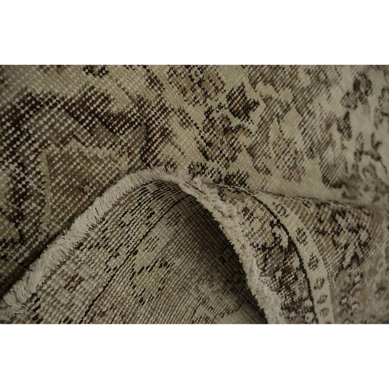 Hand Knotted Oriental 100% Wool Carpet Transitional Floral Beige & Ivories Anatolian Area Rug - 9' 6'' X 5' 9''