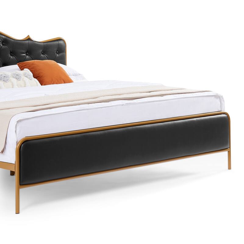 Full Queen King size metal frame bed bedroom