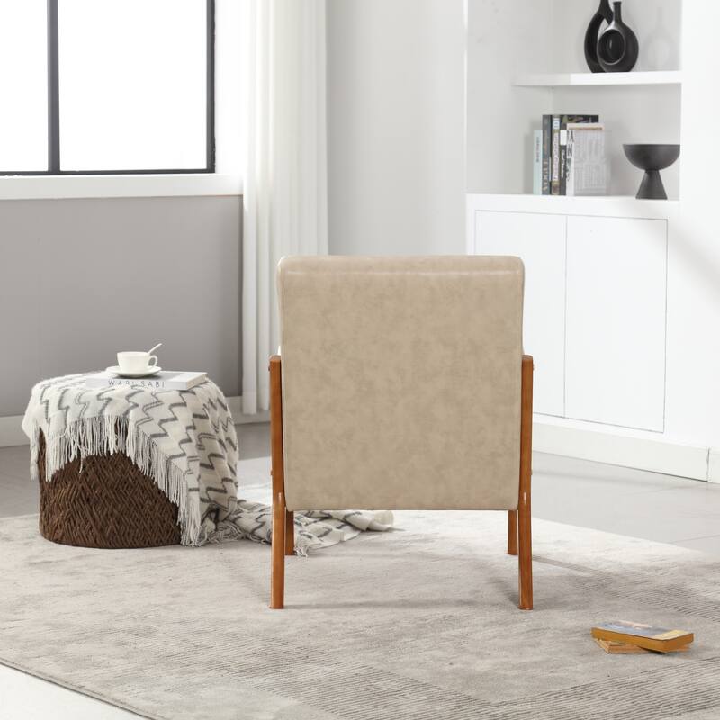 Khaki Modern 23.2" Accent Chair with Pillow
