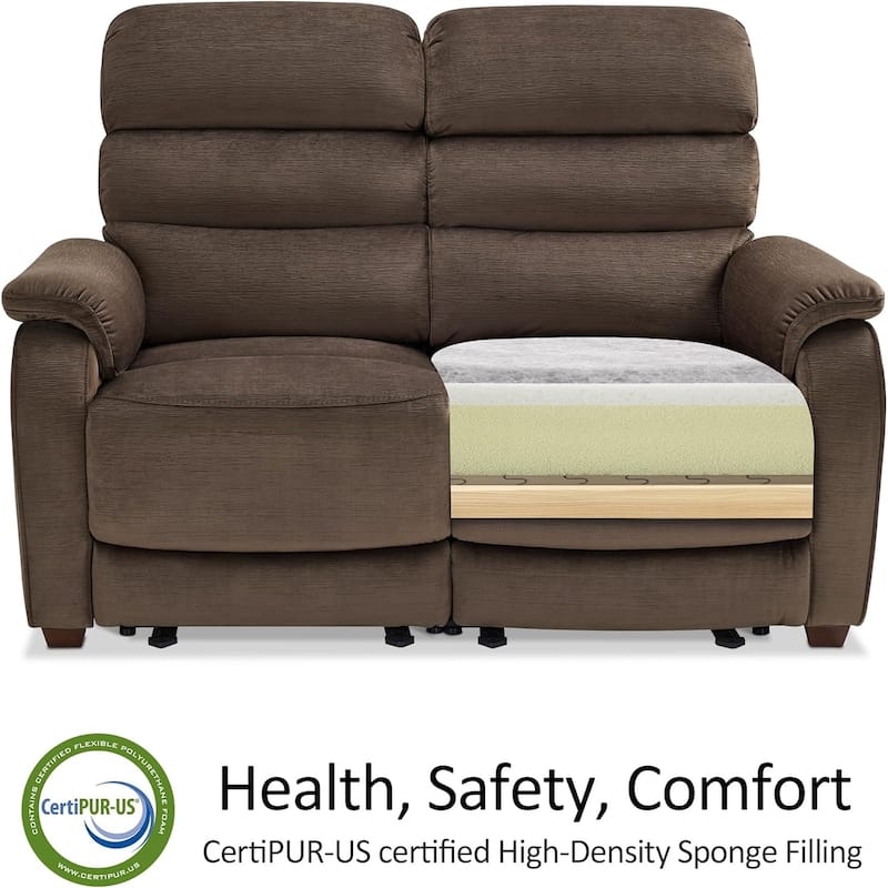 MCombo 61.6'' Wall Hugger Power Loveseat Recliner Sofa with Adjustable Headrest and USB A & C Charge Ports