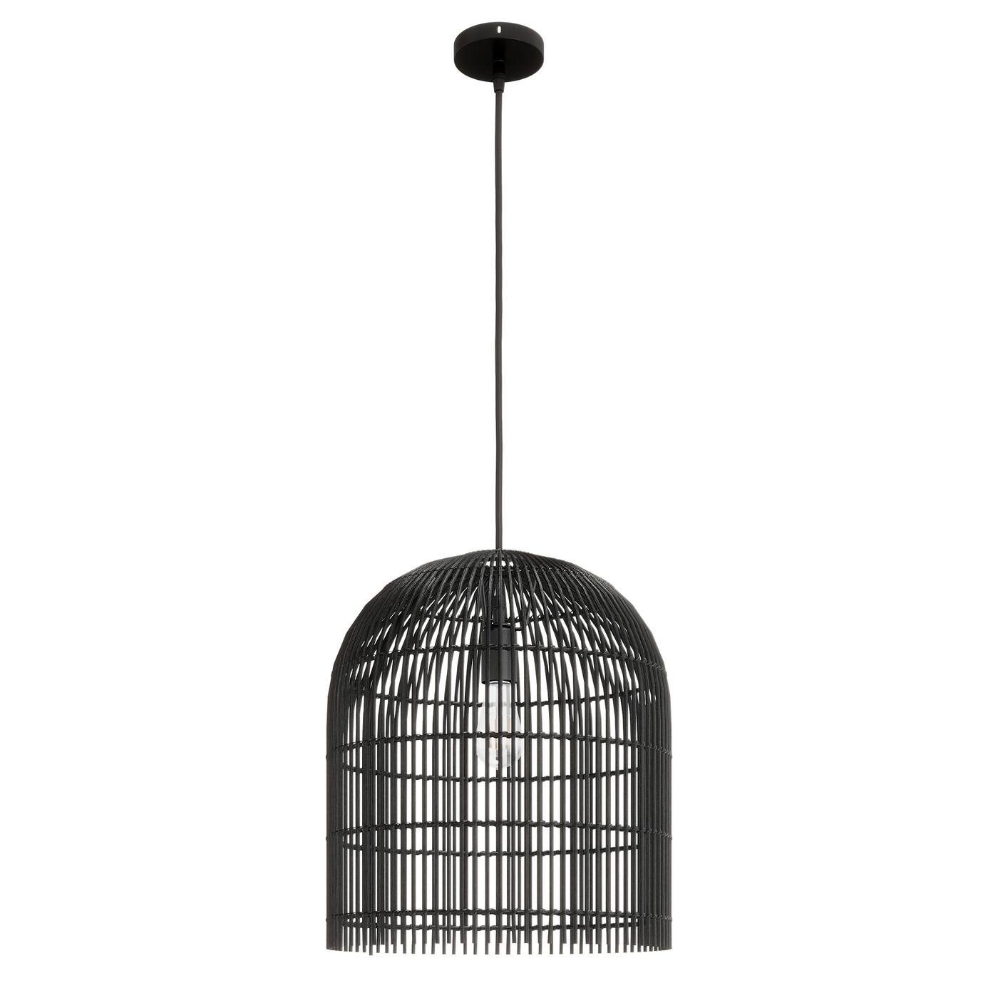 Rustic Natural Handwoven Rattan Cage Pendant Light for Kitchen Dining