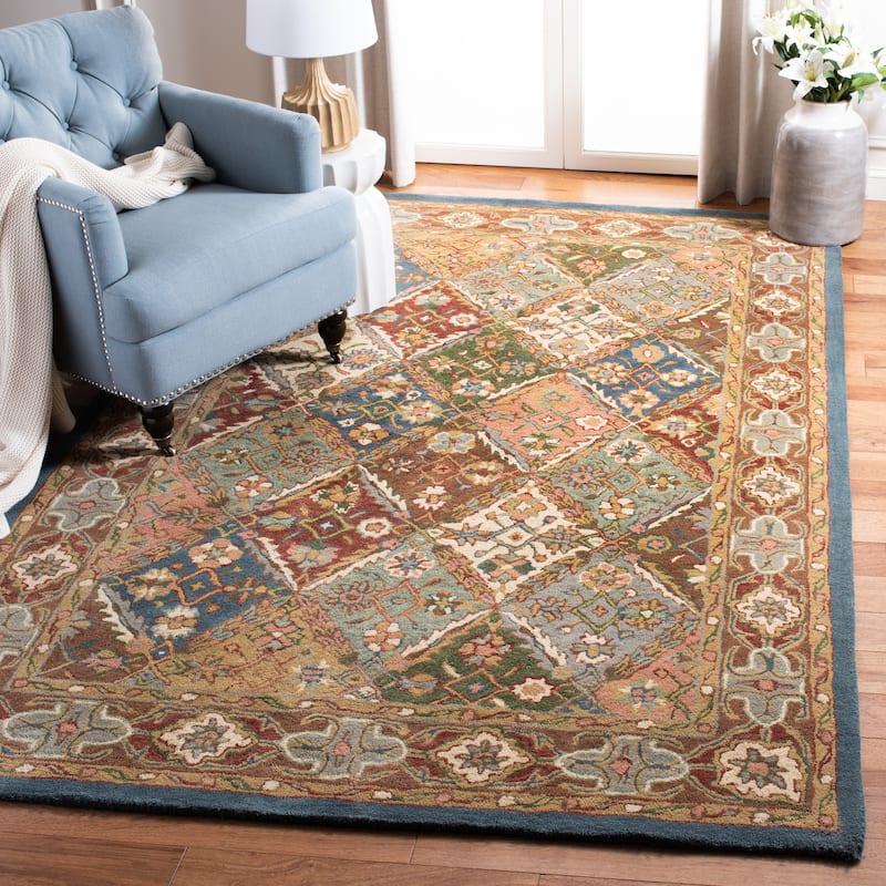 SAFAVIEH Handmade Heritage Chiseko Traditional Oriental Wool Rug - 9'6" x 13'6" - Green/Red