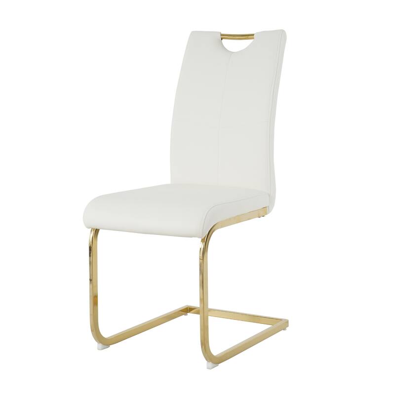 Modern Dining Chairs with Faux Leather Padded Seat