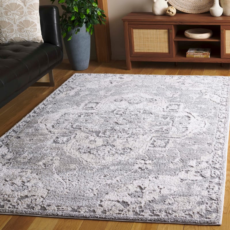SAFAVIEH Luna Dian Traditional Rug - 9' x 12' - Grey/Ivory