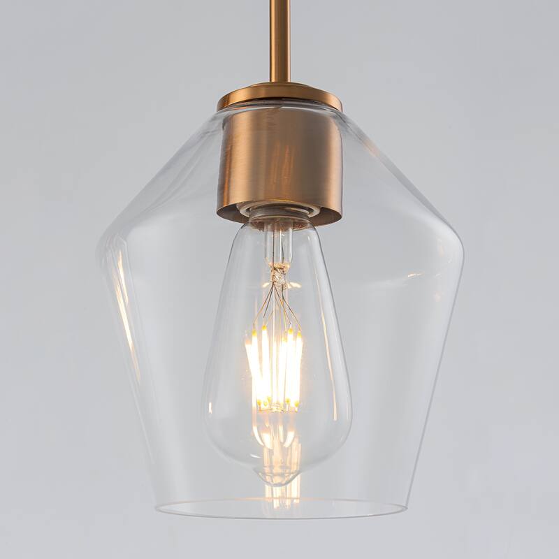 5 - Lights Modern Linear Glass Chandelier Kitchen Island Pendant Light - W44"