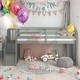 preview thumbnail 1 of 7, Modern Twin Size Loft bed With Staircase And Storage Or Entertainment Space for Bedroom Grey