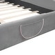 preview thumbnail 8 of 7, Queenl Size Velvet Platform Bed Kids Bed with Bear-Shaped Headboard with Bed-End Storage Pocket, Gray