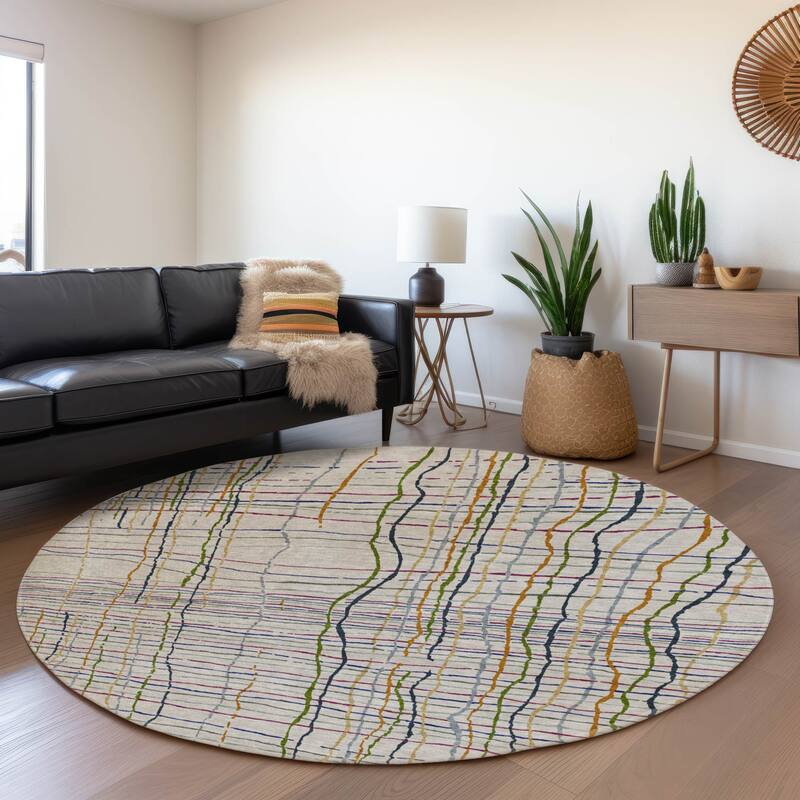 Premium Washable Super Soft Modern Gabriel Mayfield Rug - Putty - 8' x 8'
