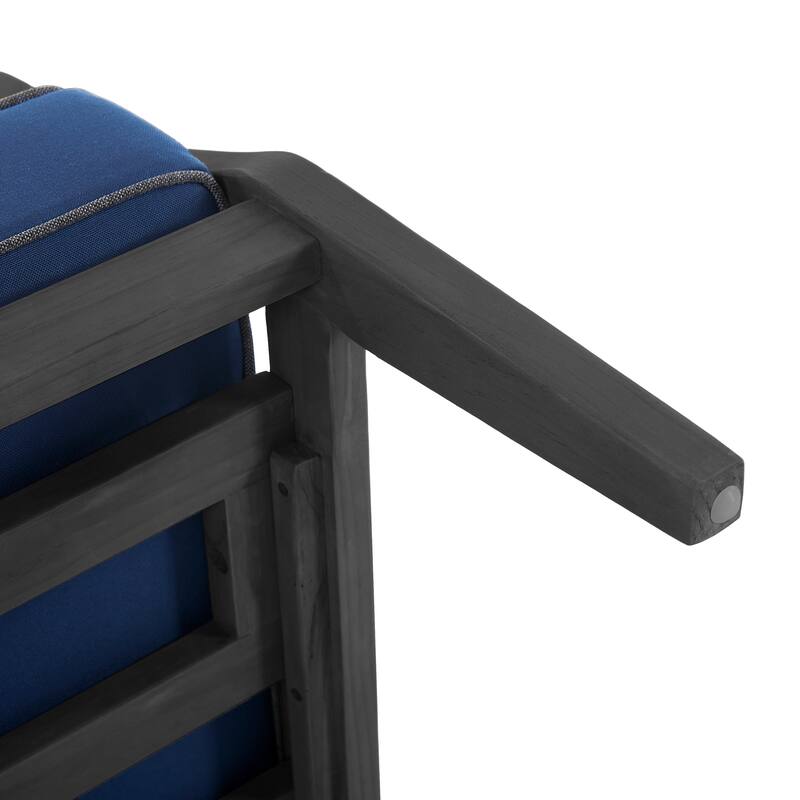 Black Wood Patio Accent Chairs with Water-Resistant Cushions