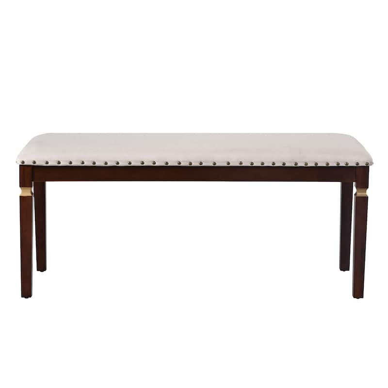 Roomfitters 6-Piece Kitchen Dining Table Set, 60 Inch Rectangular Table with 4 Tufted High-Back Chairs and Bench