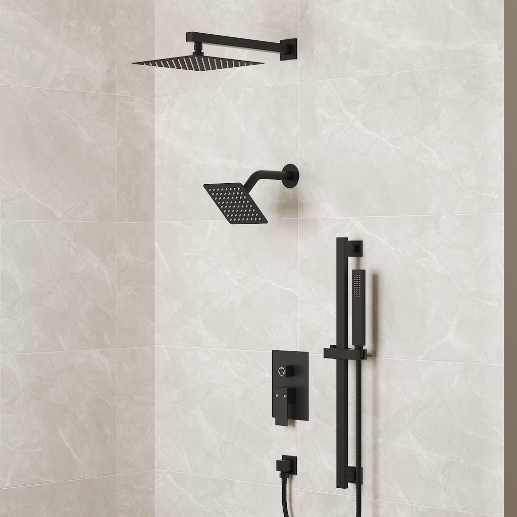 Dual Shower Head System with 10" High Pressure Handheld Spray And Slide Bar