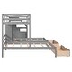 preview thumbnail 12 of 12, Triple Bunk Beds with Stairs & Drawers, Space-Saving Design, Twin Wooden Bunk Bed Frame w/Built-in Shelves for Kids Teens Adults