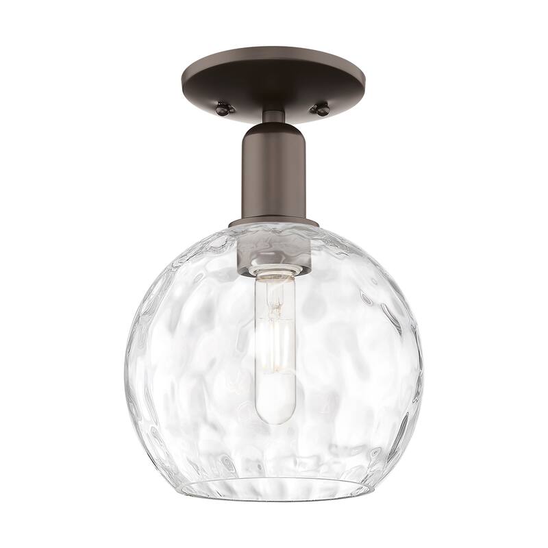 Innovations Lighting Endless Possibilities Arcadia - Athens Water Glass - 1 Light 8" Semi-Flush Mount - Oil Rubbed Bronze