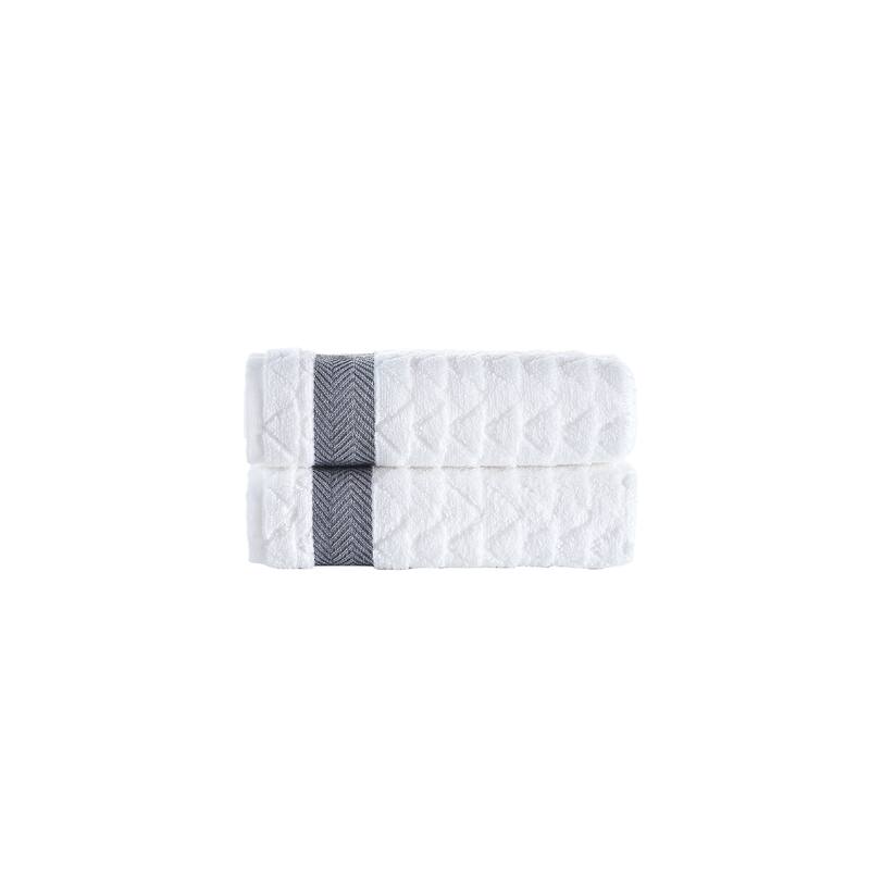 Brooks Brothers Herringbone 2 pcs Hand Towels - White
