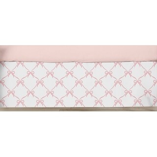 Sweet Jojo Designs Pink Bows Girl Crib Bed Skirt - Blush and White Bow for the Ballerina Ballet Dancer Princess Collection