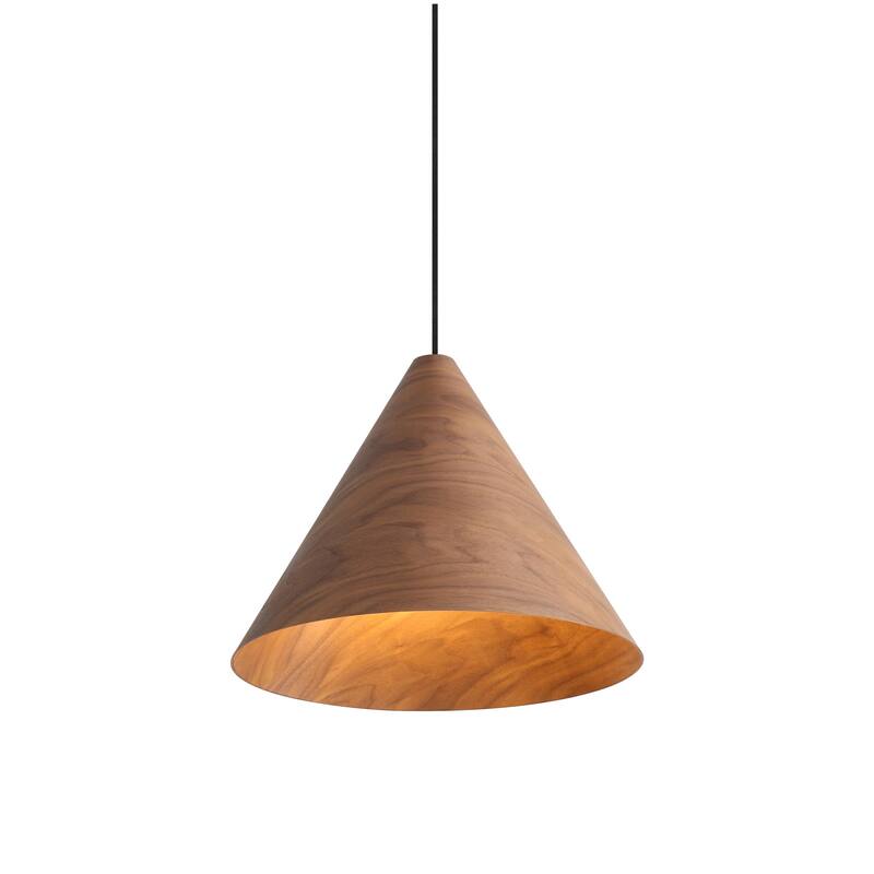 Conique 2-Light Pendant in Dark Walnut - Silver